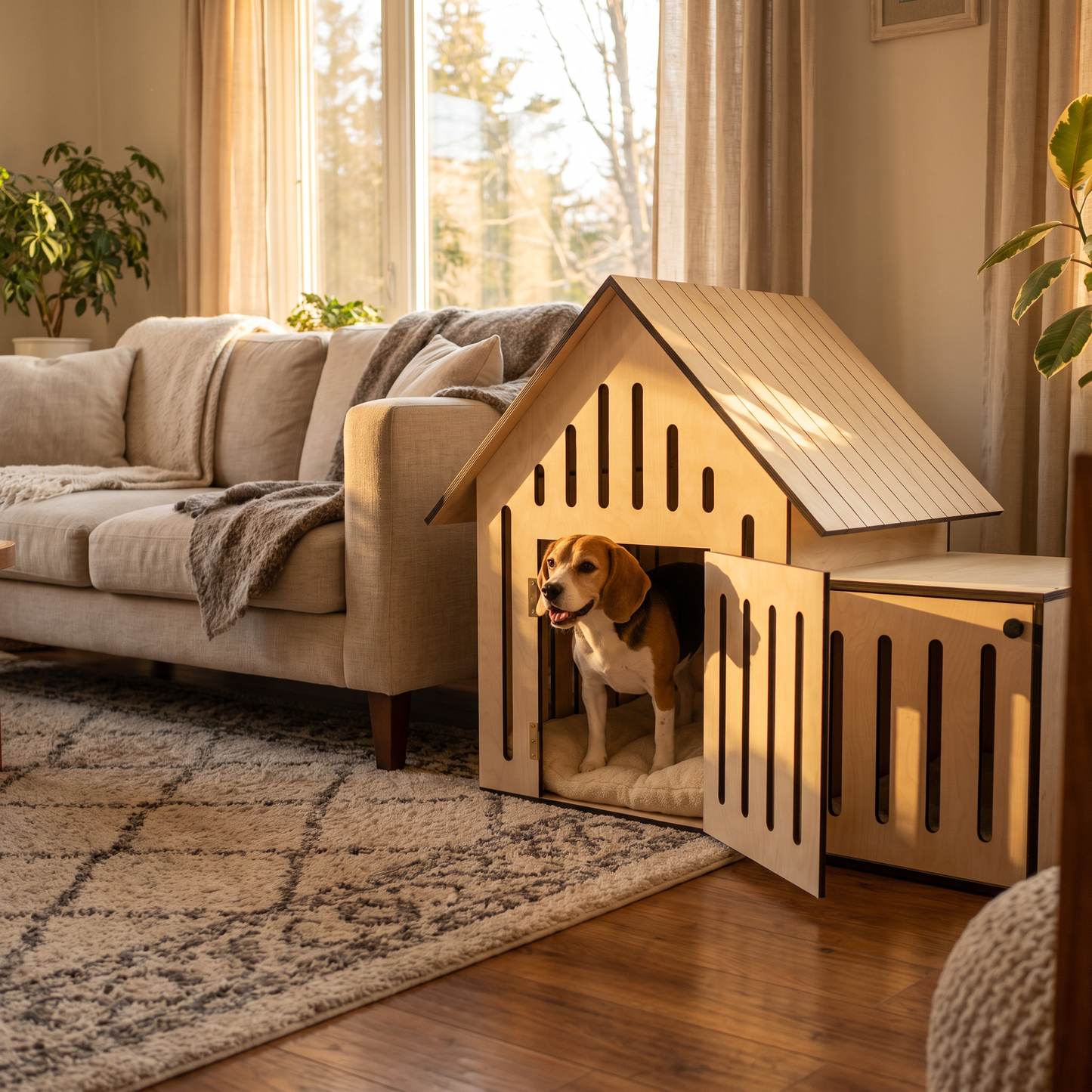 Bahçe ve Teras İçin Verandalı Köpek Evi | Ahşap Outdoor Kulübe, Geniş Alanlı