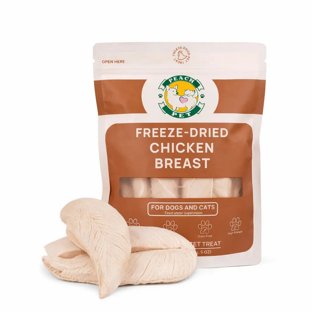 Freeze Dried Chicken Breast Treats for Dogs & Cats, High Protein Training Pet Snacks, 3.5Oz