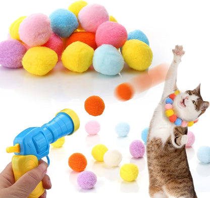 JollyGun™ Peluş Top Fırlatan Kedi Oyuncağı | İnteraktif Av Oyunu