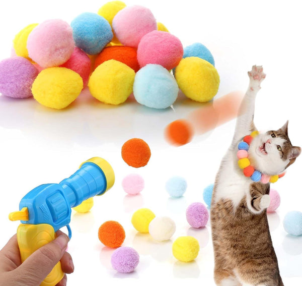 JollyGun™ Peluş Top Fırlatan Kedi Oyuncağı | İnteraktif Av Oyunu