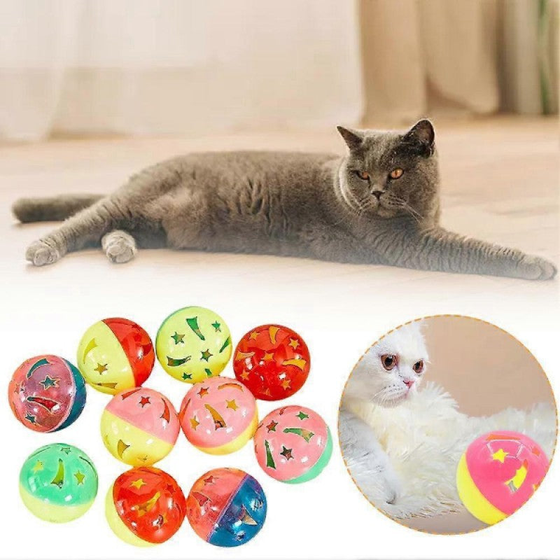 Renkli Çıngıraklı Kedi Topu Seti | 4’lü İnteraktif Oyun Topu