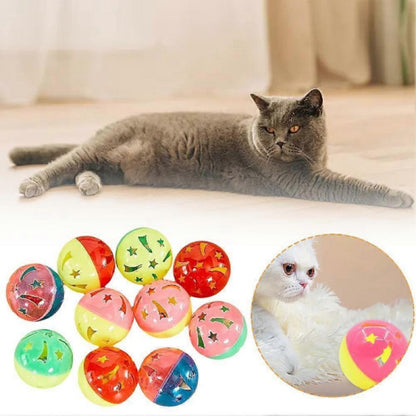 Renkli Çıngıraklı Kedi Topu Seti | 4’lü İnteraktif Oyun Topu