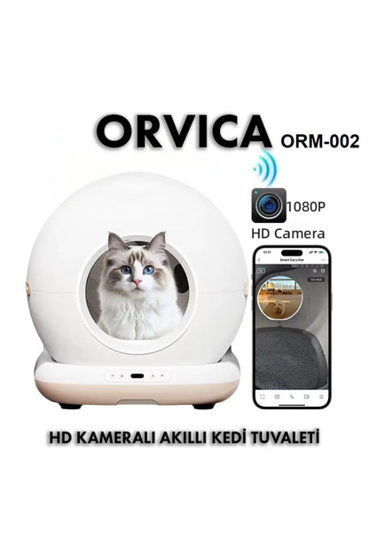CB001 Akıllı Otomatik Kedi Tuvaleti, APP ile Kontrol, 75lt İç Hazne, 7lt Çöp Haznesi