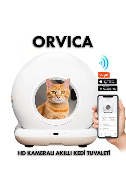 CB001 Akıllı Otomatik Kedi Tuvaleti, APP ile Kontrol, 75lt İç Hazne, 7lt Çöp Haznesi
