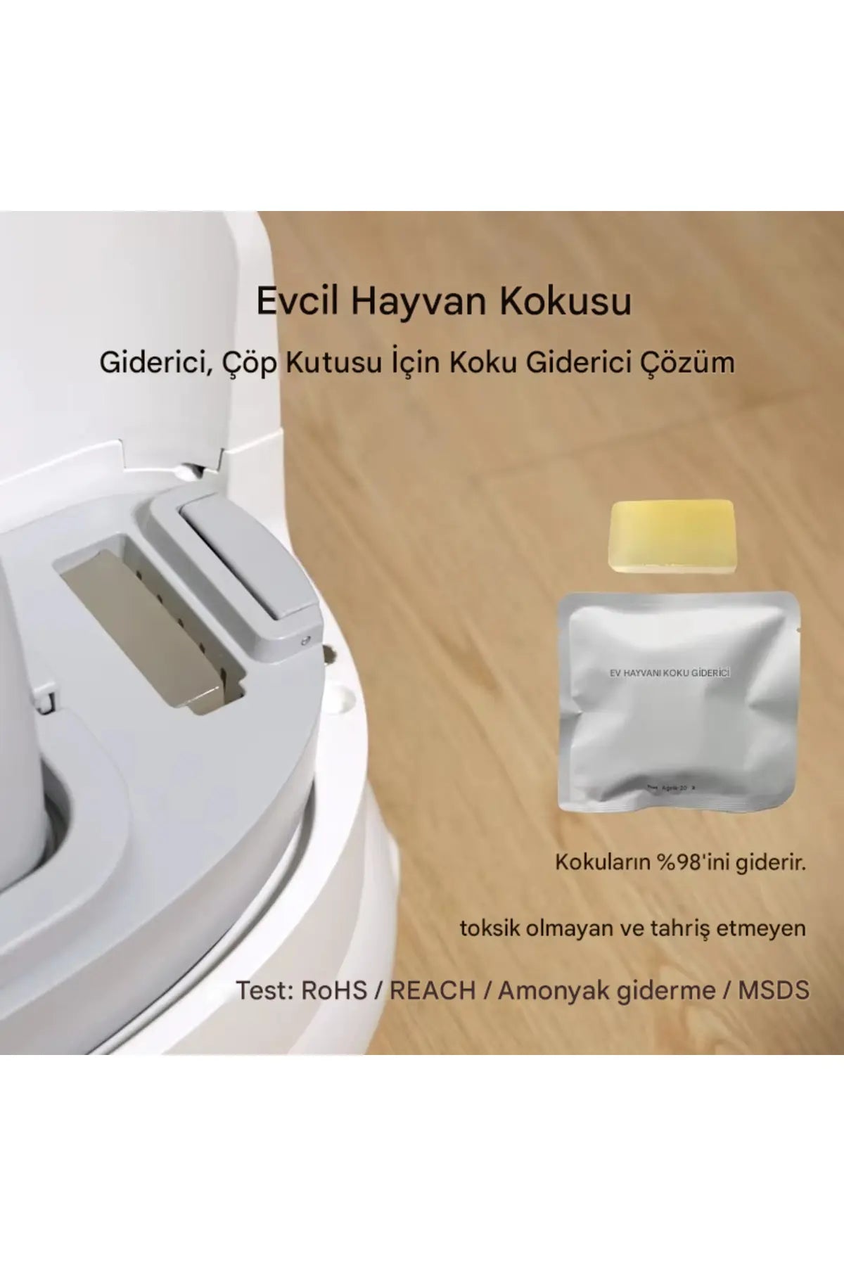 CB001 Akıllı Otomatik Kedi Tuvaleti, APP ile Kontrol, 75lt İç Hazne, 7lt Çöp Haznesi