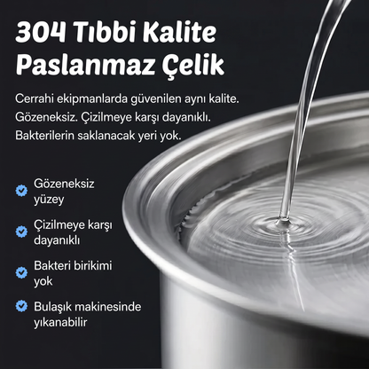 JollyFlow™ Akıllı Su Kabı - Paslanmaz Çelik - 2,2 Litre