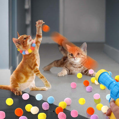 JollyGun™ Peluş Top Fırlatan Kedi Oyuncağı | İnteraktif Av Oyunu