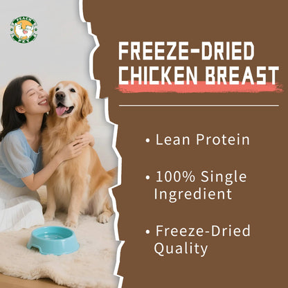 Freeze Dried Chicken Breast Treats for Dogs & Cats, High Protein Training Pet Snacks, 3.5Oz
