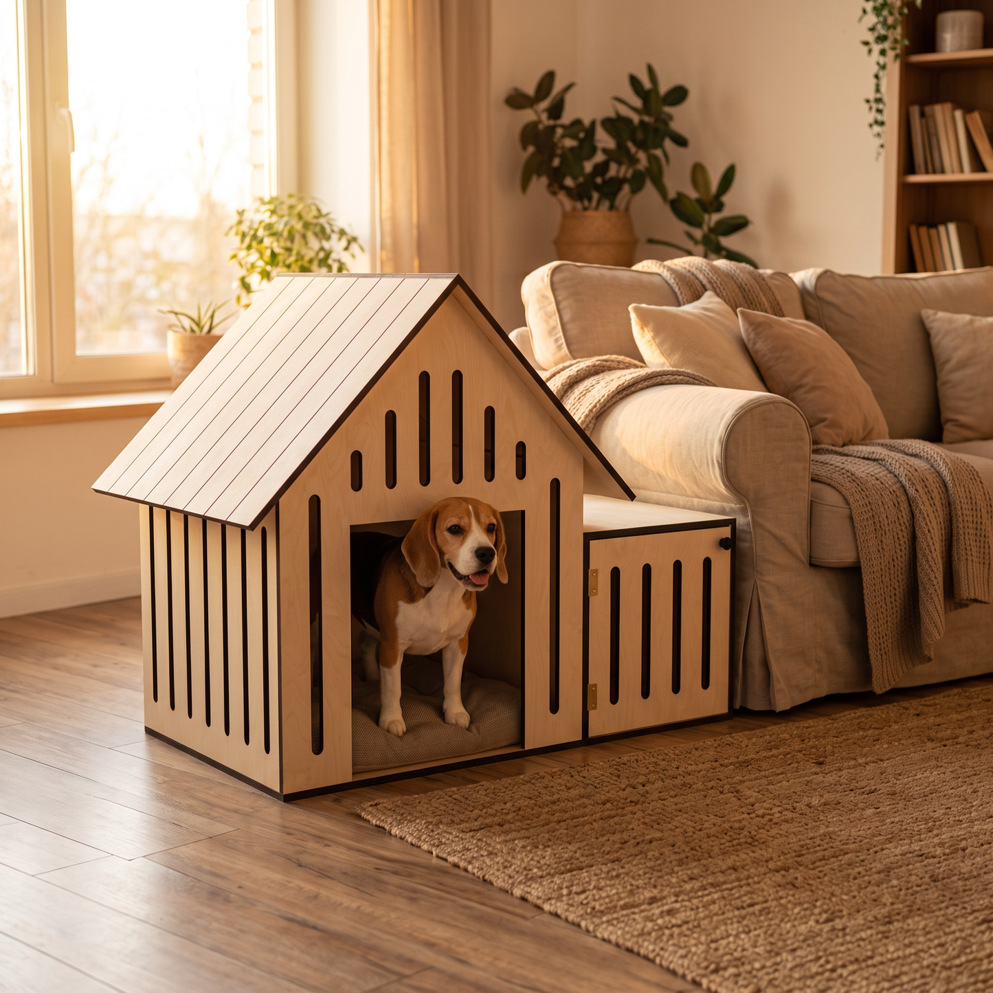 Verandalı Ahşap Köpek Evi | Geniş İç Hacim, Modern Tasarım, İç & Dış Mekan Kullanım