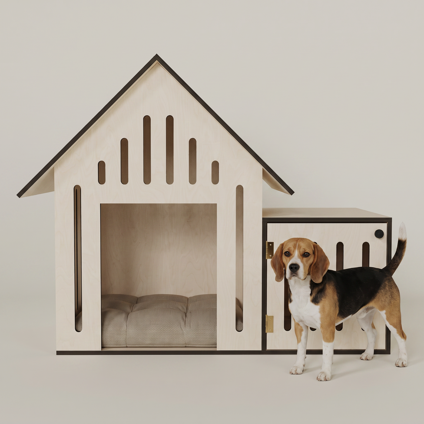 Verandalı Ahşap Köpek Evi | Geniş İç Hacim, Modern Tasarım, İç & Dış Mekan Kullanım