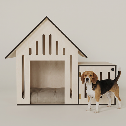 Verandalı Ahşap Köpek Evi | Geniş İç Hacim, Modern Tasarım, İç & Dış Mekan Kullanım