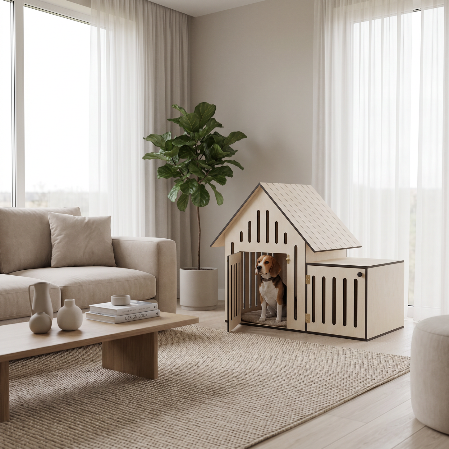 Bahçe ve Teras İçin Verandalı Köpek Evi | Ahşap Outdoor Kulübe, Geniş Alanlı
