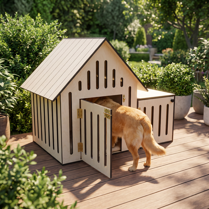 Bahçe ve Teras İçin Verandalı Köpek Evi | Ahşap Outdoor Kulübe, Geniş Alanlı