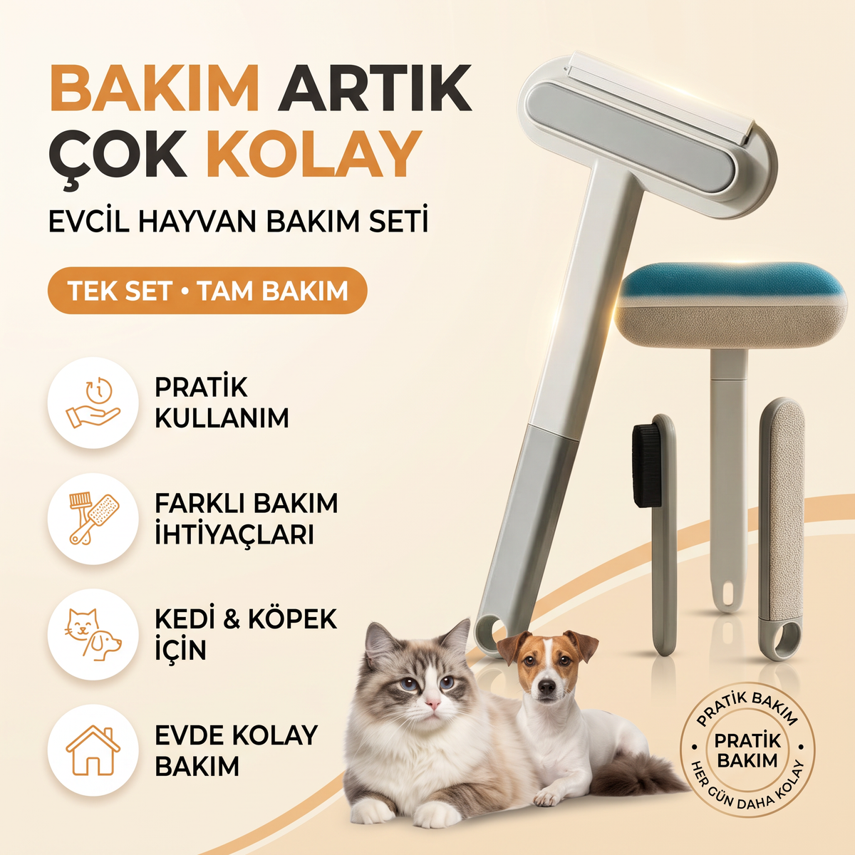 Kedi Köpek Tüy Toplayıcı | Uzun Saplı Çok Amaçlı Tüy Temizleme Aparatı