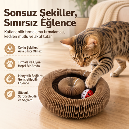 İnteraktif Kedi Oyun Tüneli | Birleştirilebilir Tırmalama Oyuncağı