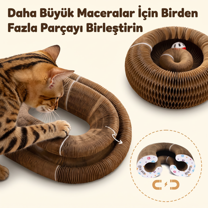 İnteraktif Kedi Oyun Tüneli | Birleştirilebilir Tırmalama Oyuncağı