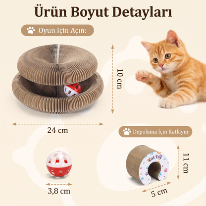 İnteraktif Kedi Oyun Tüneli | Birleştirilebilir Tırmalama Oyuncağı