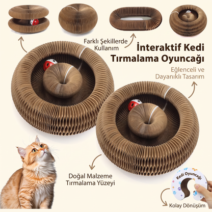 İnteraktif Kedi Oyun Tüneli | Birleştirilebilir Tırmalama Oyuncağı