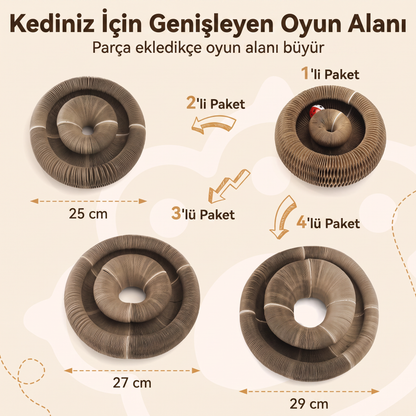 İnteraktif Kedi Oyun Tüneli | Birleştirilebilir Tırmalama Oyuncağı