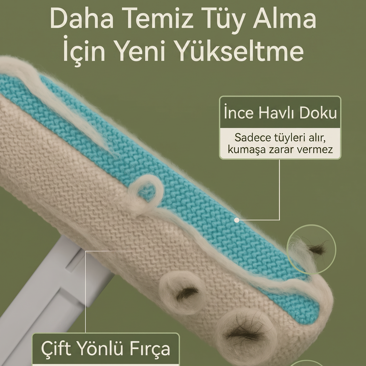 Kedi Köpek Tüy Toplayıcı | Uzun Saplı Çok Amaçlı Tüy Temizleme Aparatı