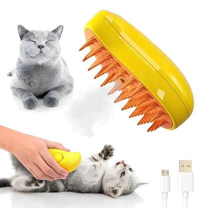 Buharlı Kedi Köpek Tarağı | Tüy Toplayıcı ve Masaj Etkili Bakım Fırçası