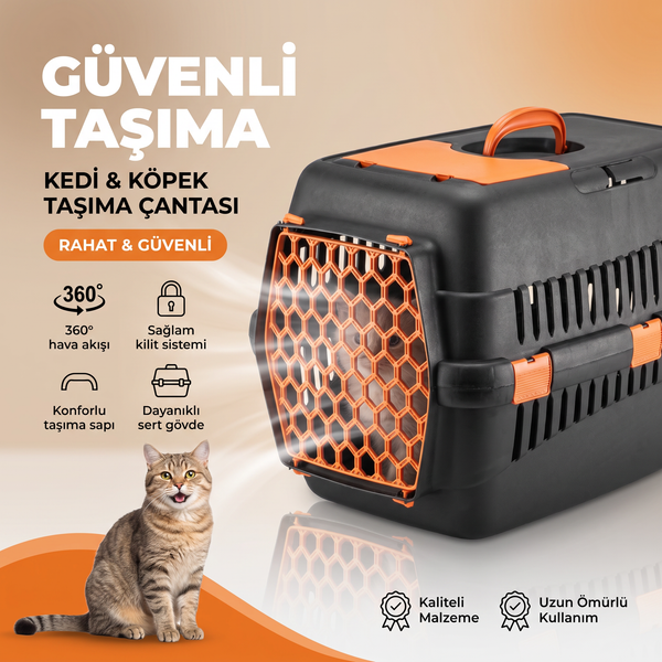 Kedi ve köpekler için geniş iç hacimli evcil hayvan taşıma çantası