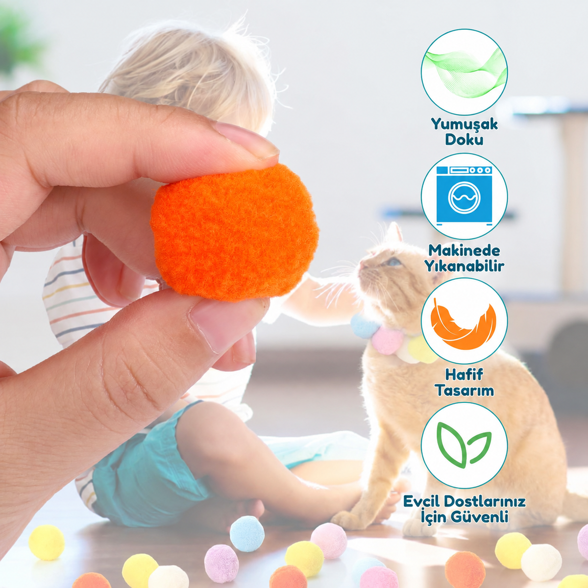 JollyGun™ Peluş Top Fırlatan Kedi Oyuncağı | İnteraktif Av Oyunu