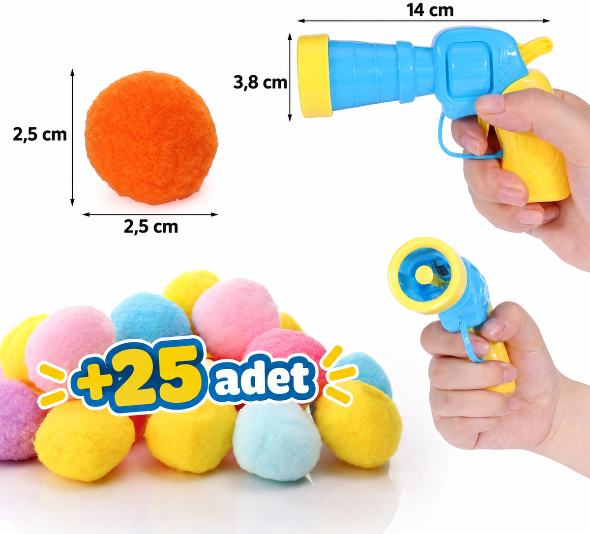 JollyGun™ Peluş Top Fırlatan Kedi Oyuncağı | İnteraktif Av Oyunu