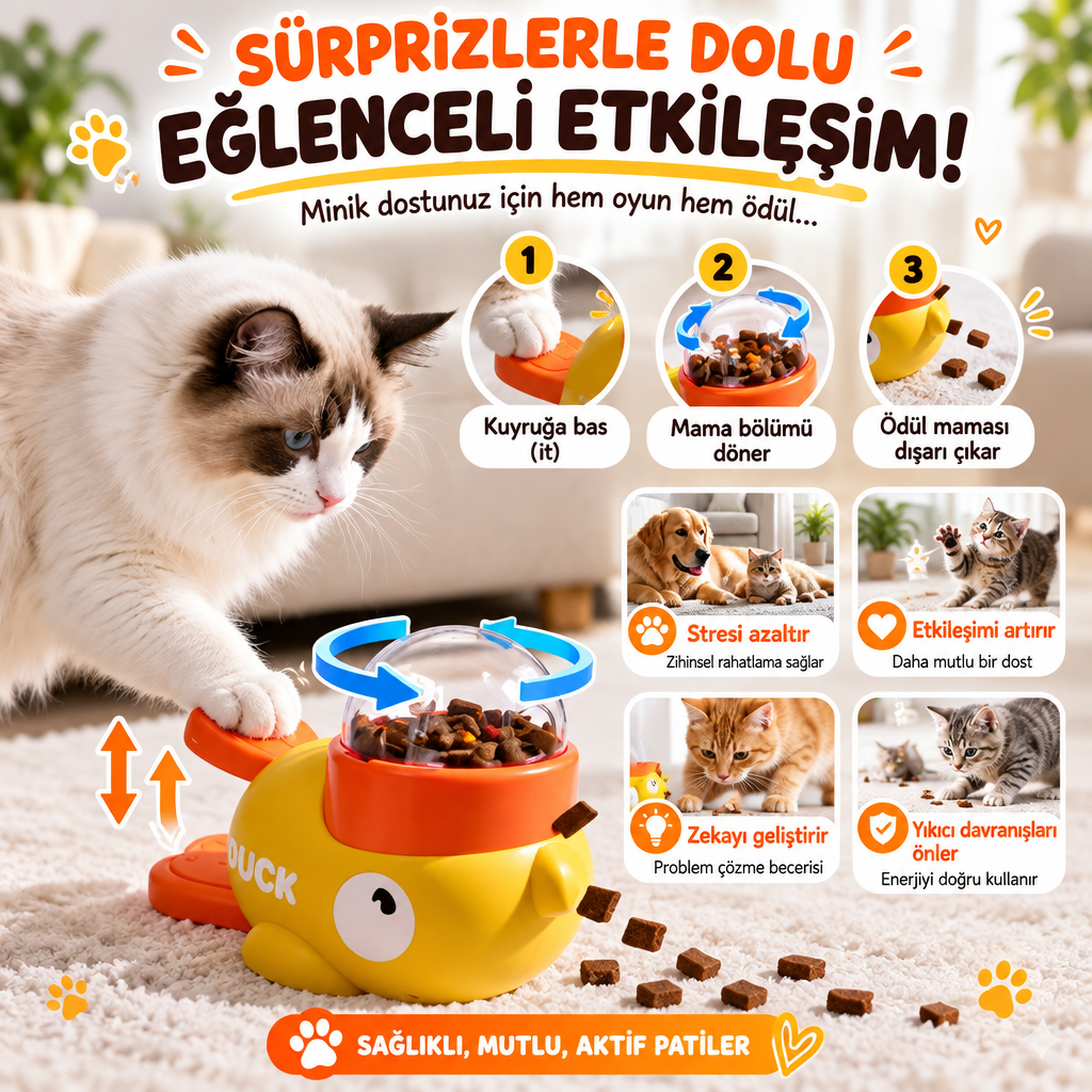 Basmalı Köpek Ödül Mama Oyuncağı | İnteraktif Zeka ve Eğitim Oyuncağı