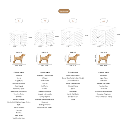 Ahşap Köpek Kulübesi (İç mekan) – Premium Huş Kontrplak, Minder Dahil, Modern Köpek Evi