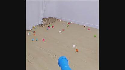 JollyGun™ Peluş Top Fırlatan Kedi Oyuncağı | İnteraktif Av Oyunu