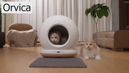 CB001 Akıllı Otomatik Kedi Tuvaleti, APP ile Kontrol, 75lt İç Hazne, 7lt Çöp Haznesi